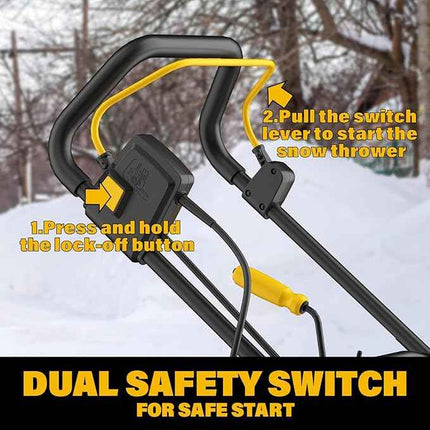 ZEGJAW 20-Inch Corded Snow Blower, 15-AMP Electric Snow Blower with 25ft Throwin