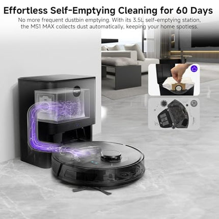 Used - fair, no remote MONSGA Robot Vacuums and Mop 5000Pa, Self-Emptying, 3.5L