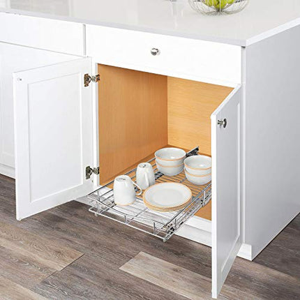 SortWise Heavy Duty Sliding Cabinet Organizer - Pull Out Shelf for Kitchen Pantr