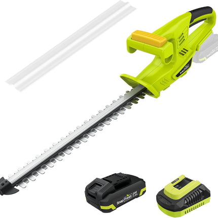 SnapFresh 20V Cordless Hedge Trimmer, 18 in Dual-Action Blades with 2.0Ah Battery & Fast Charger, 4 lb
