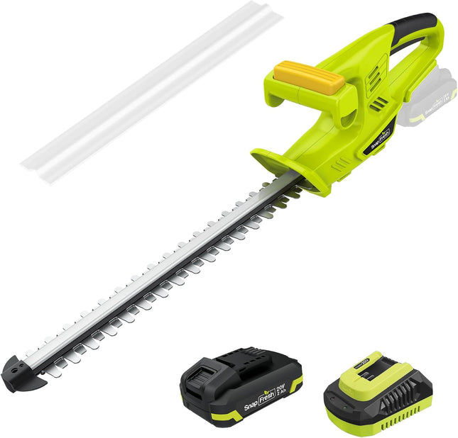 SnapFresh 20V Cordless Hedge Trimmer, 18 in Dual-Action Blades with 2.0Ah Battery & Fast Charger, 4 lb