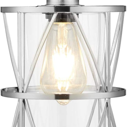 SHENGQINGTOP Modern Mini Pendant Light with Clear Glass, Brushed Nickel
