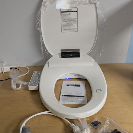 WLJBIDET O7L-1V Elongated Bidet Toilet Seat with Warm Water Wash, Air Drying, Heated Seat, Side Panel & Nightlight