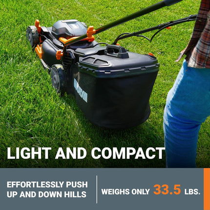 Worx WG743 40V PowerShare 4.0Ah 17" Lawn Mower w/Mulching & Intellicut (2x20V Ba
