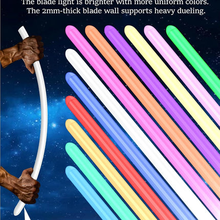 Dueling Lightsaber with 58 cm Blade, 12 RGB Colors, 2-in-1 Light Sabers with Realistic Sound Effects & Aluminum Hilt