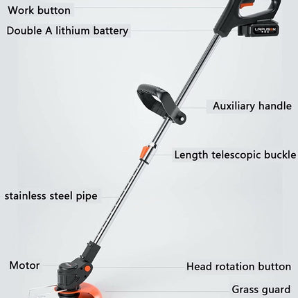 Electric Lawn Mower, Small Household Lawn Mower, Handheld Lithium Battery Lawn M