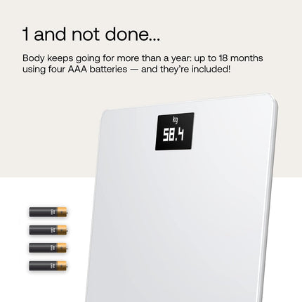 Withings Body Smart Weight & BMI Wi-Fi Digital Scale with HealthMate App, 8 Users, Pregnancy & Baby Mode