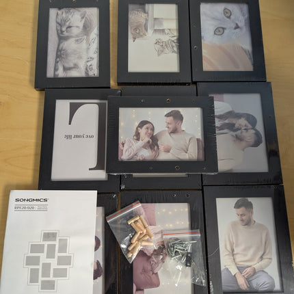 SONGMICS Collage Picture Frames, 10 Frames for 4x6 Photos, Collage Photo Frames