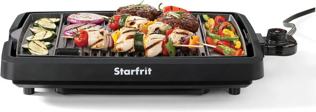 Starfrit The Rock Indoor Smokeless Electric BBQ Grill - Non-Stick 10" x 16" Cook