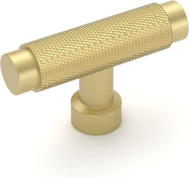 Amerdeco 8 Pack Brushed Gold Knurled Cabinet Knobs Kitchen Cabinet Pulls for Dra