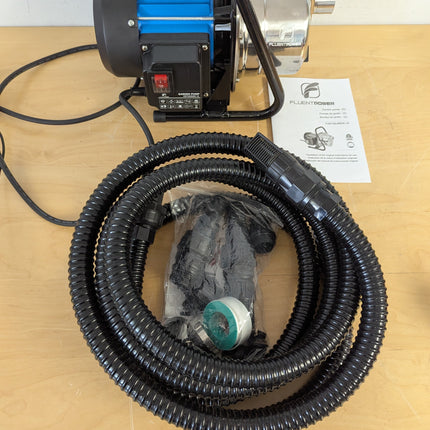 FLUENTPOWER 1HP Portable Garden Transfer Pump, 900 GPH Electric Sprinkler Booster with 13 ft Suction Hose Kit