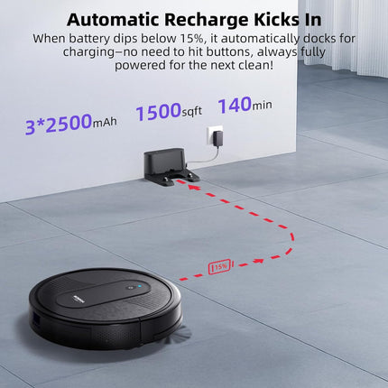 MONSGA Robot Vacuums and mop, Powerful Suction Robotic Vacuum, 140Min Runtime, V