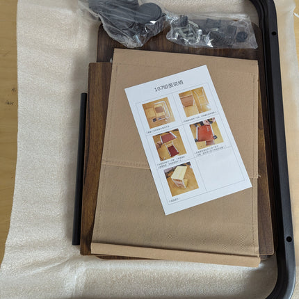 Ditind C Shaped End Table with Rolling Wheels, Small Couch Side Table with Stora