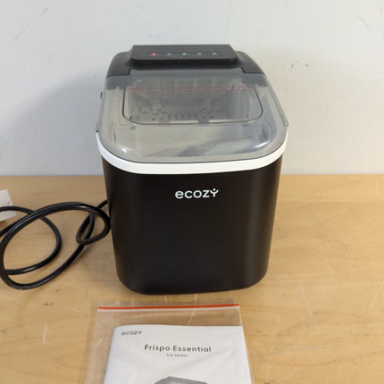 ecozy Frispo Essential Portable Countertop Ice Maker, 26 lb per Day, 8 Bullet Cubes in 6 Min, Self-Cleaning