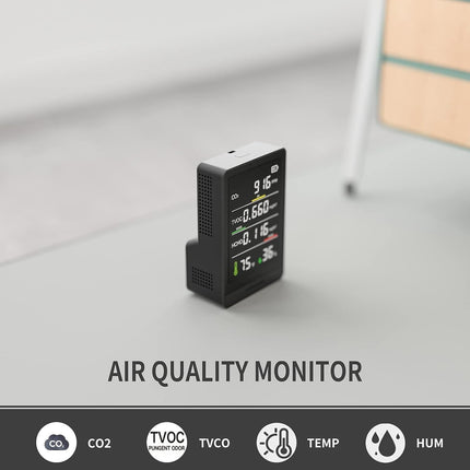 5-in-1 Professional Indoor Air Quality Monitor Indoor Portable CO2 Monitor | Tem