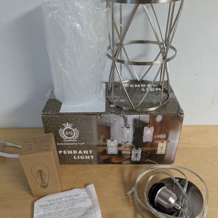 SHENGQINGTOP Modern Mini Pendant Light with Clear Glass, Brushed Nickel