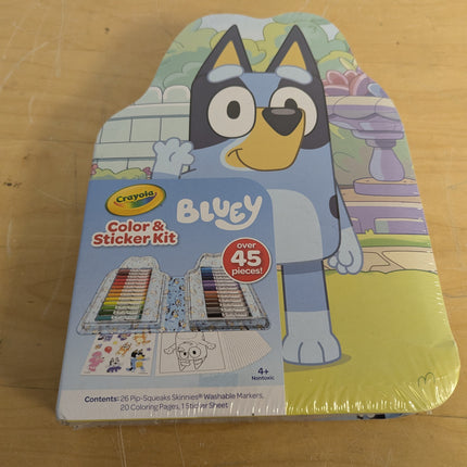 Crayola Bluey Art Kit for Kids (45pcs), Bluey Coloring Book Pages & Stickers for