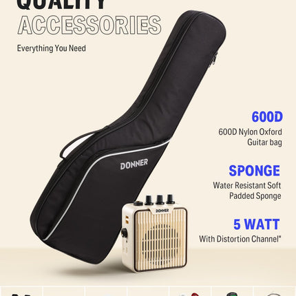 Donner 30 Inch Electric Guitar Kid Beginner Kit ST Style Mini Size ST Electric G