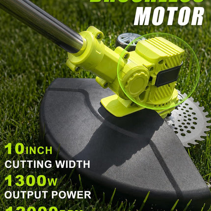 INCOMPLETE LAYUNI 21V Brushless Cordless Weed Wacker, 4-in-1 Trimmer & Edger with 2 x 3.0Ah (No String Holder)