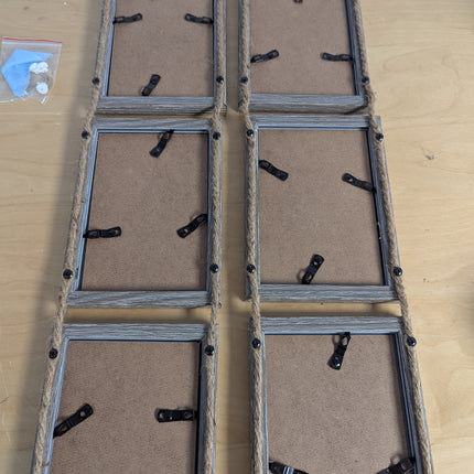 Amazing Roo 4x6 Hanging Triple Picture Frames Set of 2, Vertical Collage Rustic