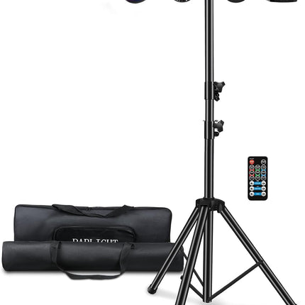 Telbum DJ Lights with Stand, Party Bar Gig Lighting Package with Carry Bag, Soun