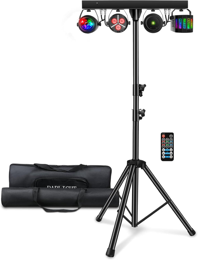 Telbum DJ Lights with Stand, Party Bar Gig Lighting Package with Carry Bag, Soun