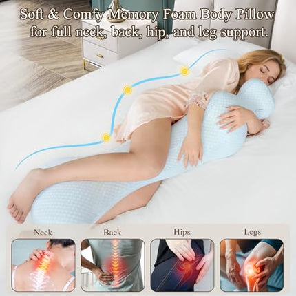 Small Mermaid Body Pillows, Cooling One Piece Body Pillows for Adults, Long Pill