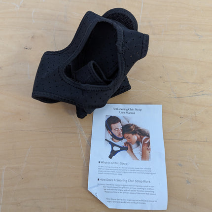Chin & Neck Strap - Breathable Neoprene Anti-Snore Sleep Aid - Black | Double-su