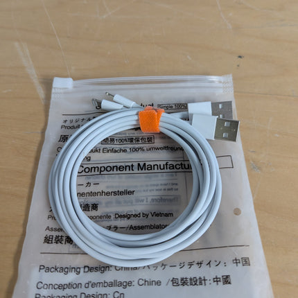 2Pack Apple MFi Certified iPhone Charger 1m, iPhone Lightning to USB Cable 1 Met