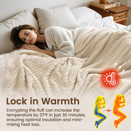 David's Home Ultra Soft Fleece Blanket King Size for Bed, Plush Shaggy Fluffy 3D