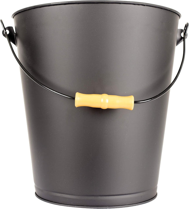 Pleasant Hearth 614 Fireplace Ash Bucket with Lid, Black