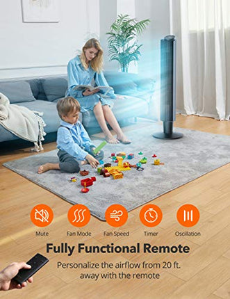 NO REMOTE Tower Fan for Bedroom, 42'' Height Adjustable Cooling fan, 5 Speeds, S