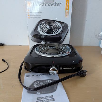 Toastmaster Single Burner with Coil Top, Black