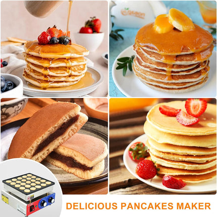 SICHI Mini Pancake Maker Machine with 550℉Heating and Timer Control, 25PCS Elect
