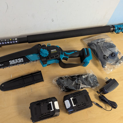 SEESII 2-in-1 Cordless 8 Inch Pole Saw & Mini Chainsaw with 2 Batteries