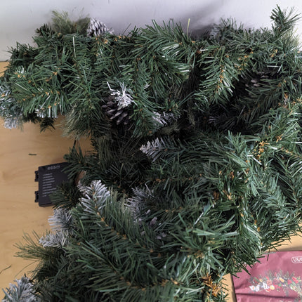 SHareconn 2Pcs 9FT Prelit Artificial Christmas Garland with Color Changing Light