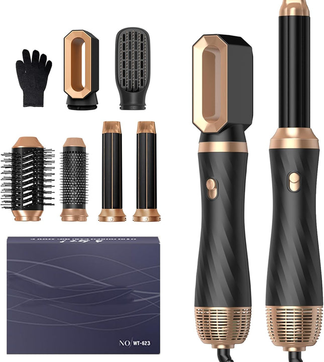 Blow Dryer Brush 5 in 1, Negative Ion Hair Dryer Brush Set Air Styler Curling Wr