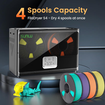 SUNLU Official 3D Printer Filament Dryer S4, 4 Spools Capacity, 3 Circulation Fa