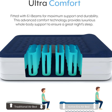 Active Era Luxury Air Mattress with Built-in Electric Pump & Raised Pillow