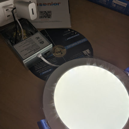 Ensenior 6Inch LED Recessed Slim Pot Light with Junction Box, 2700K/3000K/3500K