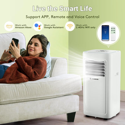 INCOMPLETE AAOBOSI 8000 BTU Portable Air Conditioner, 4-in-1 WiFi AC for Rooms up to 182 Sq Ft (Unit Only)