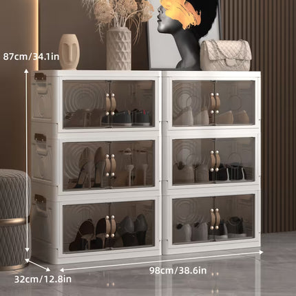 Large Plastic Wardrobe Clothing Storage Boxes for 5 Floors, Movable Clothing Sto