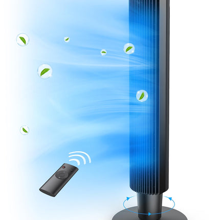 NO REMOTE Tower Fan for Bedroom, 42'' Height Adjustable Cooling fan, 5 Speeds, S