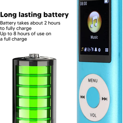 MP3 Player, Portable Lossless Sound Slim MP3 Music Player with Earphone, 1.8 Inc