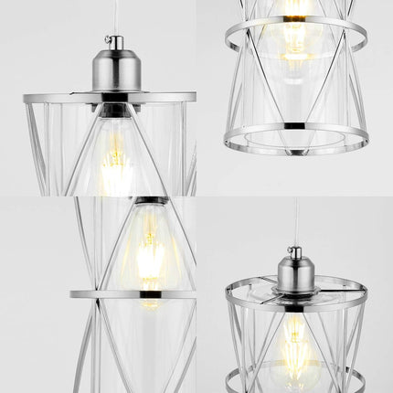 SHENGQINGTOP Modern Mini Pendant Light with Clear Glass, Brushed Nickel