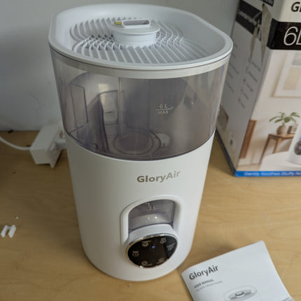 Humidifiers for Bedroom Large Room Home - GloryAir 6L Quiet Top Fill Cool & Warm