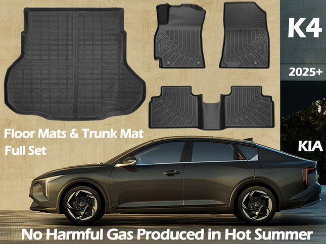 SHARGGE Floor Mats for 2025 Kia K4 Cargo Liners Anti Slip Carpet Cover Pad Kia F