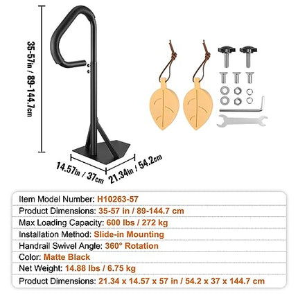 VEVOR Hot Tub Handrail, 360 Rotatable Spa Side Handrail with 35"-57" Adjustable