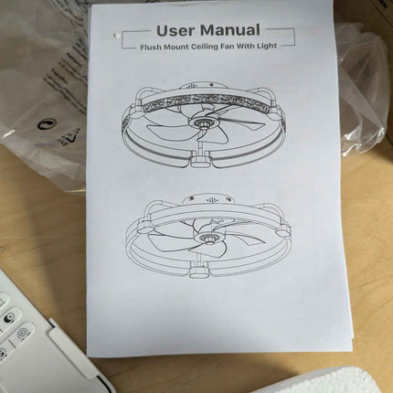 LANMEL 20 Inch Low Profile Ceiling Fans with Lights and Remote,7-Blade Fandelier