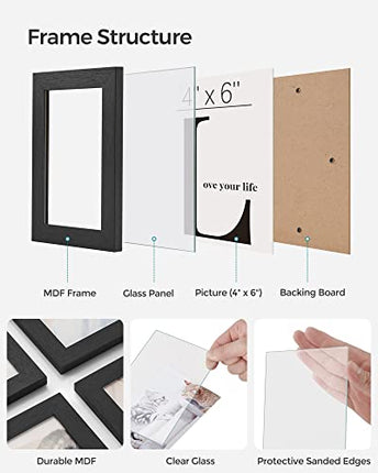 SONGMICS 4x6 Collage Picture Frames, 12-Pack Picture Frames Collage for Wall Dec